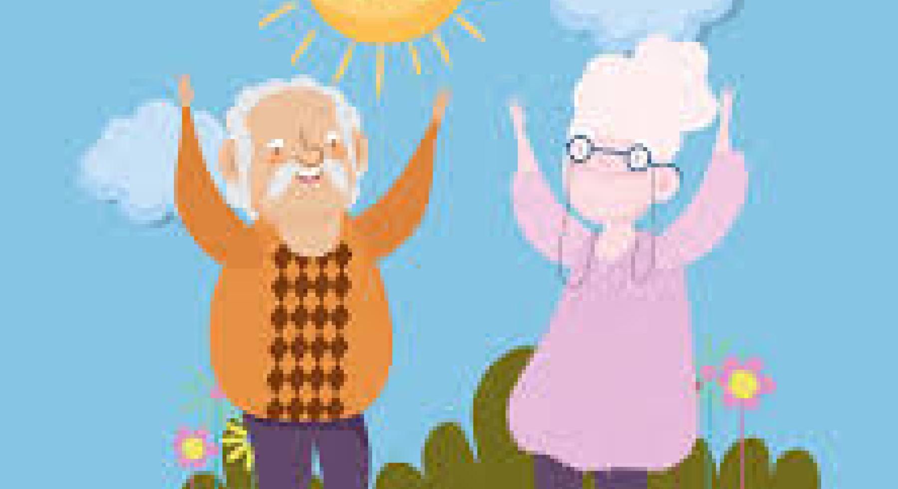 grootouders in de zon